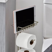 Better Homes & Gardens Free Standing Toilet Paper Holder and Reserves Satin Nickel, Fully Assembled