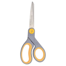 Westcott 8-Inch Titanium Bonded Adjustable Glide Scissors, Grey & Yellow for Office Use