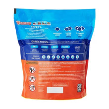Back view of Member's Mark laundry detergent pacs package with usage directions and safety warnings