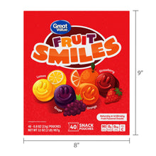 Great Value Fruit Smiles Snacks, Original Flavor, 40 Count