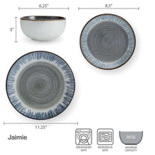 Pfaltzgraff Jaimie 12 Piece Stoneware Dinnerware Set Gray