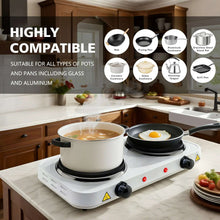 Electric Hot Plate, 1000W Countertop Burner,Cast Iron Single Burner ,Portable Electric Stove, Portable Single Burner for Cooking,Easy to Clean, White.