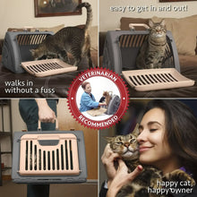 Sport Pet Designs Cat Carrier, Foldable Plastic, Medium, 25 lb Limit, Gray, 15.25" L x 18.5" W x 14.25" H