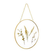 (3 pack) Mainstays Hanging Gold Circular Framed Glass Dried Pressed Floral Wall Decor, 9x9