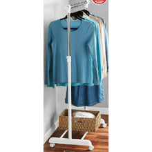 Mainstays Adjustable Metal Rolling Garment Clothes Rack, Chrome & White