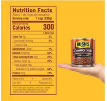 Bush's Best Baked Beans, Country Style with Bacon and Brown Sugar, 8.3 OZ (Pk 12