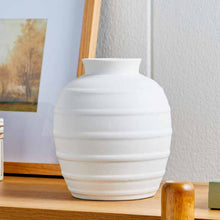 Better Homes & Gardens White 8-Inch Textured Ribbed Ceramic Vase