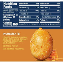 PLANTERS Honey Roasted Peanuts, Party Snacks, Plant Based Protein, 34.5 oz Jar