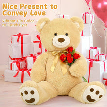MorisMos 4ft Giant Brown Teddy Bear Stuffed Animal, Big Teddy Bear Plush