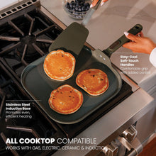 Thyme & Table 11" Ceramic Non-Stick Griddle Pan Granite Collection - Moss