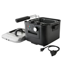 Mainstays 4L Electric Deep Fryer, Matte Black, Stainless Lid, 1800W