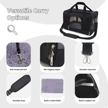 Roypet Small and Medium Pet Carrier, Airline Approved, Collapsible Travel, Black, 15 Lb Limit