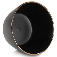 Elama Paul 6 Piece Stoneware Bowl Set in Matt Black with Gold Rim