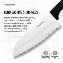 Farberware Classic 23 Piece Never Needs Sharpening Dishwasher Safe Stainless Steel Cutlery and Utensil Set in Black
