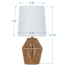 Mainstays 12.75" Rope Mini Lamp, Brown, 5.75 x 6.5 x 6.5" Lamp Shade