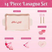 Paris Hilton 14 Piece Sliving Lasagna Set, Pink
