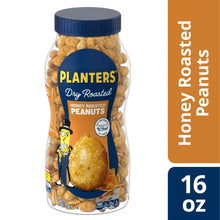 PLANTERS honey Roasted Peanuts, Party Snacks, Plant Based Protein, 16 oz Jar