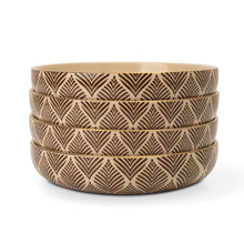 Thyme & Table 4-Pack Stoneware Low Bowls, Ocee Leaf