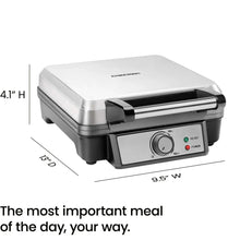 Chefman 4 Slice Belgian Waffle Maker w/ Adjustable Temperature, Stainless Steel