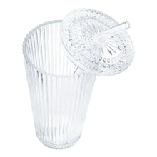 Better Homes & Gardens Glass 21oz Tumbler Ribbed with Glass Lid and Straw