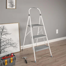 3 Step Connection Step Stool ( White & Gray, 8ft 10in Max Reach)