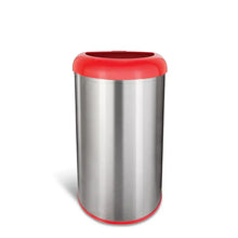 Nine Stars 13.2-Gal. Stainless Steel Open Top Trash Can - Red - USA MEGA SHOP