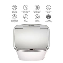 Nine Stars 13.2-Gal. Stainless Steel Sensor Trash Can - Silver