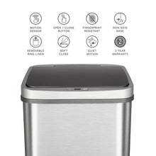 Nine Stars 13.2-Gal. Stainless Steel Sensor Trash Can