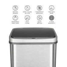 Nine Stars 13.2-Gal. Stainless Steel Sensor Trash Can - USA MEGA SHOP