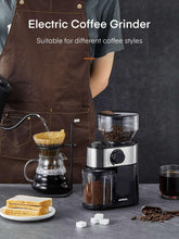 Electric Burr Coffee Grinder with 2-14 Cup Capacity, Aiheal Adjustable Burr Mill Coffee Bean Grinder with 18 Grind Settings for Espresso Drip Coffee and French Press, Black