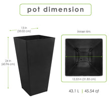 24 Inch Avondale Indoor Outdoor Recycled Planter Slate