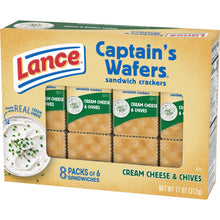 Sandwich Crackers, Captain'S Wafers Cream Cheese and Chives, 8 Packs, 6 Sandwiches Each - Brands For Less USA