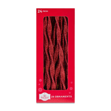 24CountRedGlitterIcicleChristmasOrnaments-7in-byHolidayTime-_1 - USA Mega Market