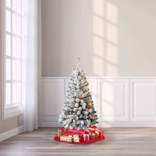 24 in Pre-Lit Cooper Flocked Spruce Artificial Christmas Tree with 35 Clear LED Lights and Stand, by Holiday Time