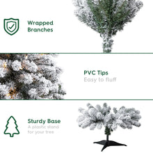 24inPre-LitCooperFlockedSpruceArtificialChristmasTreewith35ClearLEDLightsandStand_byHolidayTime2 - USA Mega Market