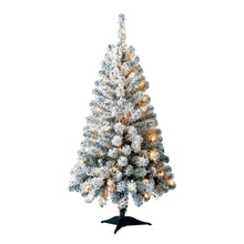 24inPre-LitCooperFlockedSpruceArtificialChristmasTreewith35ClearLEDLightsandStand_byHolidayTime - USA Mega Market
