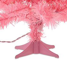 24 in Pre-Lit Pink Artificial Christmas Tree with 35 Warm White LED Lights and Stand, by Holiday Time