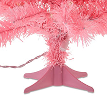 24inPre-LitPinkArtificialChristmasTreewith35WarmWhiteLEDLightsandStand_byHolidayTime2 - USA Mega Market