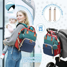 Morfone Baby Diaper Bag Backpack, Multifunction Waterproof Baby Bag with USB Charging Port, Stroller Straps & Pacifier Case Unisex, Colorful