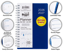 See It Bigger M/W Planner, Small (4.25" x 6.5"), Blue, 15-Month: Apr 2026 - Jun 2027