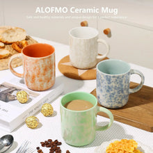 AlOFMO 17oz Ceramic Coffee Mugs Set of 4, Coffee Cups with Handles, Tea Cups, Cappuccino Cup, Latte Cup, Microwave Safe Mugs for Home Office - USA MEGA SHOP