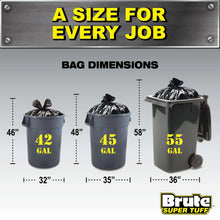 Brute Super Tuff® Contractor Bags, 55 Gallon, 20 Bags (Twist Tie)