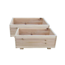 Timber Valley Brown Cedar Rectangle Planter for Indoor/Outdoor, 2pk.