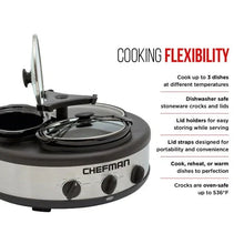 Chefman Triple Slow Cooker - Stainless Steel