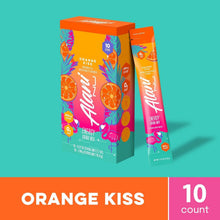 Alani Nu ORANGE KISS Energy Sticks, Energy Drink Powder, 200mg Caffeine, Pre Workout Performance with Antioxidants, On-The-Go Drink Mix, Biotin, B Vitamins, Zero Sugar, 5-10 Calories, 10 Pack