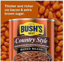 Bush's Best Baked Beans, Country Style with Bacon and Brown Sugar, 8.3 OZ (Pk 12