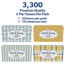 Member's Mark Soft and Strong 2-Ply Facial Tissues 30 boxes., 110 tissuesbox
