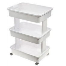 Mainstays 3-Tier Plastic Rolling Laundry Cart, Arctic White