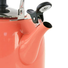 Martha Stewart Everyday Everyday Lily Pond 2.2 Quart Stainless Steel Tea Kettle in Coral
