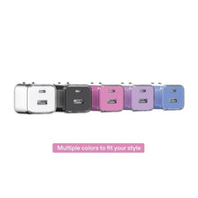 onn 32W Dual-Port USB-C & USB-A Wall Charger, Fast Charging, USB-IF Certified, Foldable Plug, Purple – Compatible with iPhone, iPad, AirPods, Samsung Galaxy, Note, Pixel & More